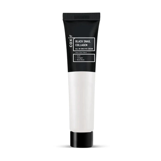 Coxir Black snail collagen all in one eye cream paakių kremas su sraigių mucinu ir kolagenu
