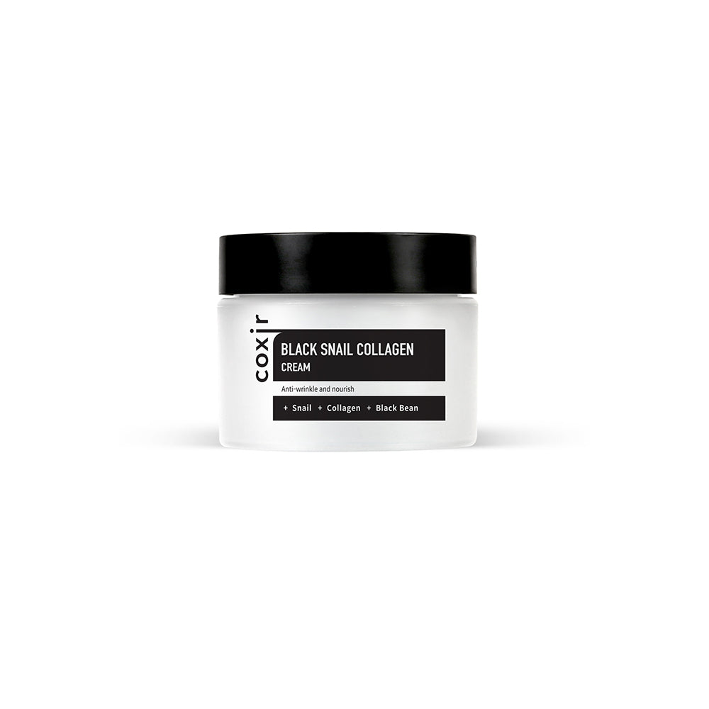 Coxir Black snail collagen cream veido kremas su sraigių mucinu ir kolagenu
