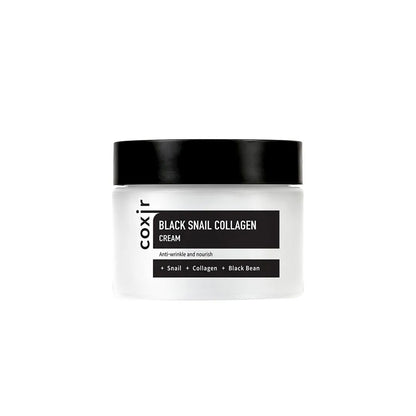 Coxir Black snail collagen cream veido kremas su sraigių mucinu ir kolagenu
