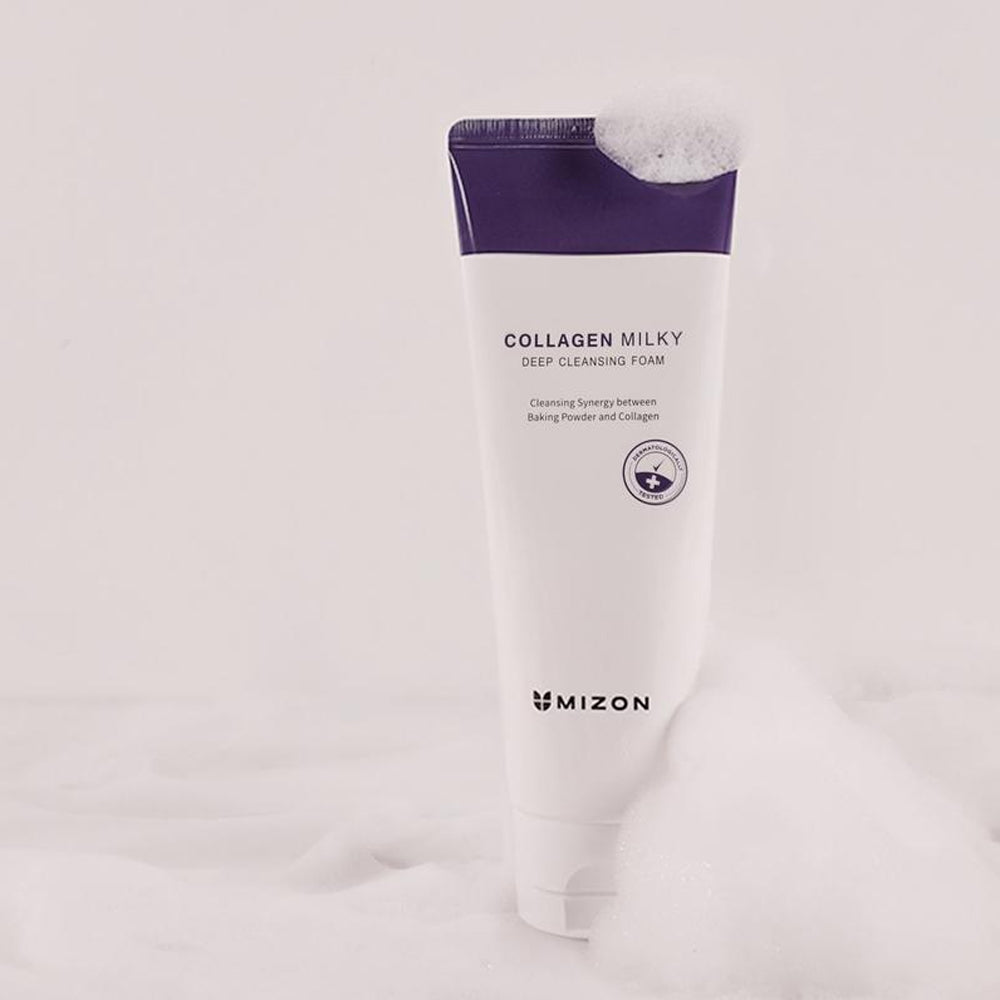 Mizon Collagen milky deep cleansing foam Valančios veido putos su kolagenu