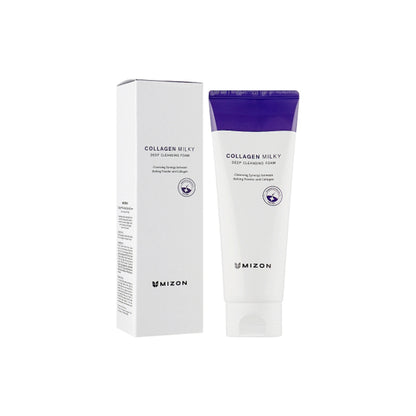 Mizon Collagen milky deep cleansing foam Valančios veido putos su kolagenu