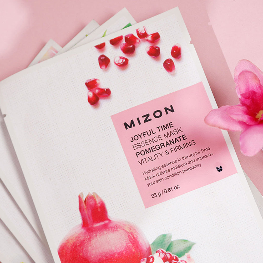 Mizon Joyful time essence mask pomegranate lakštinė veido kaukė su granatais
